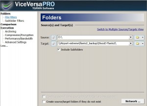 ViveVersa - schermata di configurazione 1